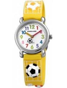 Montre analogique pour enfants, motif Football et bracelet en silicone jaune 4500027-002 Excellanc 15,00 €