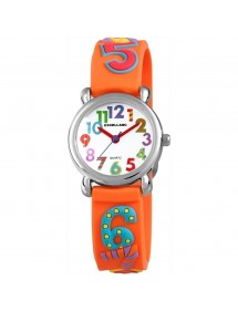 Montre analogique pour enfants, grands chiffres colorés, bracelet en silicone orange 4500020-004 Excellanc 15,00 €