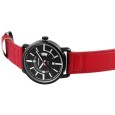 Akzent men's watch with dark red imitation leather strap
