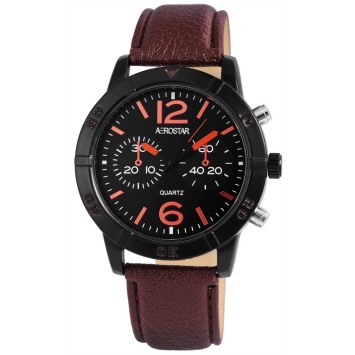 Reloj Aerostar para hombre, correa imitación cuero marrón. 211071200002 Aerostar 16,00 €