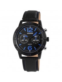 Reloj de hombre Aerostar, correa de piel imitación negra. 211071500002 Aerostar 18,50 €