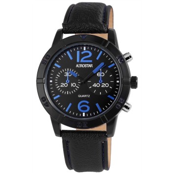 Aerostar men's watch with imitation black leather strap 211071500002 Aerostar 18,50 €