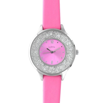 Reloj Lutetia rosa, esfera con piedras sintéticas y pulsera. 750103RO Lutetia 38,00 €