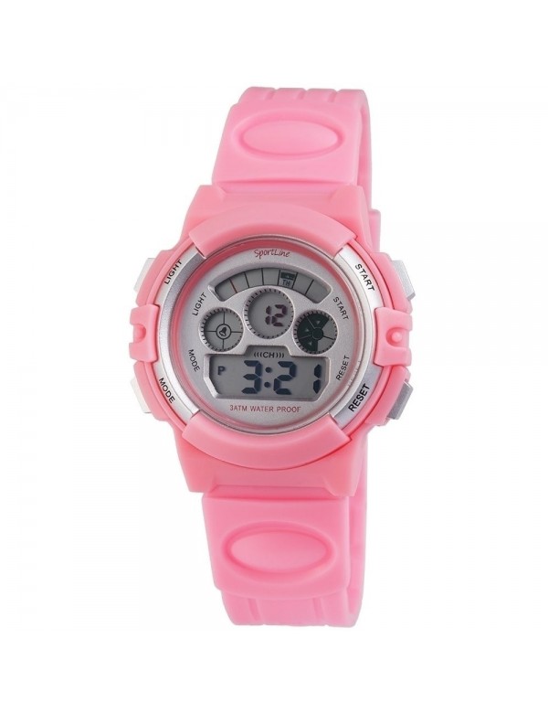 Sportline ladies watch with pink silicone strap