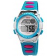 Qbos digital watch for children, blue and pink strap