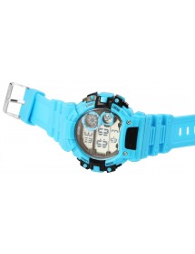 4YOU Reloj digital de cuarzo con correa de silicona azul claro
