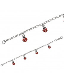 Bracciale decorato con coccinelle rosse in argento rodiato 3180300 Suzette et Benjamin 39,00 €