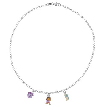 DORA L'EXPLORATRICE necklace in rhodium silver and enamel 3170968 Dora l'exploratrice 24,00 €
