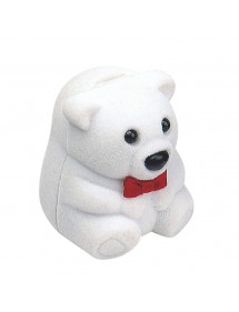 joyero oso de peluche con lazo rojo en terciopelo blanco 700676 Laval 1878 4,50 €