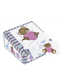 cardboard teddy bear jewelry box decorated with a white bow 703316 Laval 1878 3,90 €
