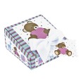 cardboard teddy bear jewelry box decorated with a white bow