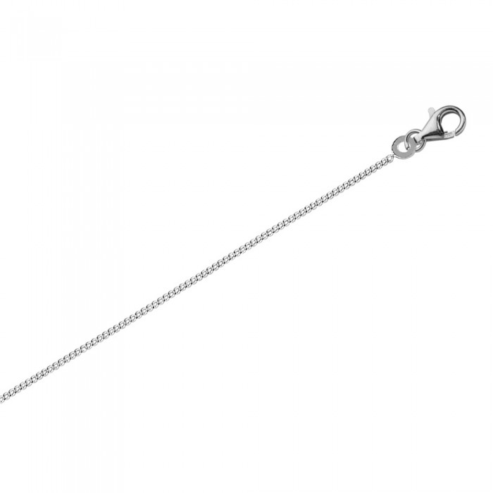 Collar de cadena en rodio plateado - 50 cm