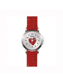 Reloj de niña Domi, con corazón y correa de plástico rojo brillante. 753979 DOMI 29,90 €