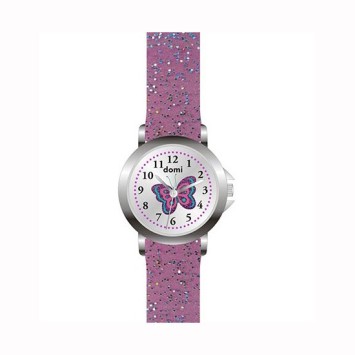 Domi girl's watch, with butterfly and glittery purple plastic strap 753980 DOMI 29,90 €