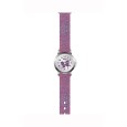 Domi girl's watch, with butterfly and glittery purple plastic strap