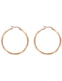 Pink steel hoop earrings diameter 35 mm