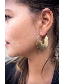 Open round steel earrings