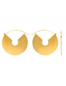 Boucles d'oreilles rondes ouvertes en acier doré