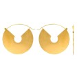 Boucles d'oreilles rondes ouvertes en acier doré