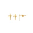 Gold plated cross stud earrings