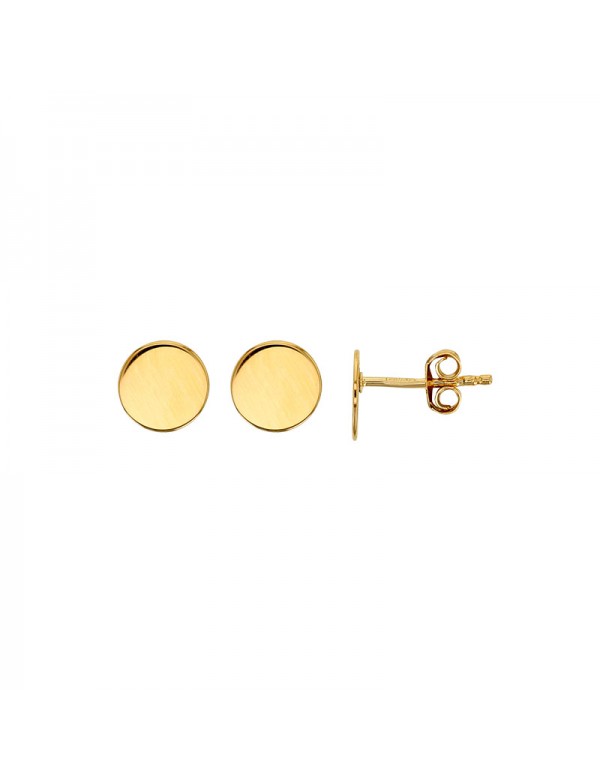 Gold plated round chip earrings - diam. 8 mm