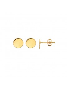 Gold plated round chip earrings - diam. 8 mm