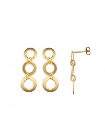 Boucles d'oreilles pendantes 3 cercles en plaqué or 3230235 Laval 1878 49,90 €