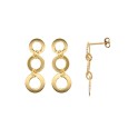Gold plated 3 circles dangling earrings