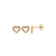 Gold plated openwork heart stud earrings