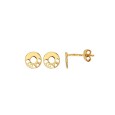 Round stud earrings with openwork LOVE in gold plated