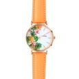 Lutetia watch with pineapple pattern dial and synthetic coral strap