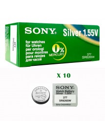 1 caja de 10 pilas de botón Sony SR626SW 377 sin mercurio