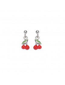Earrings red cherry shaped earrings rhodium silver 3130855 Suzette et Benjamin 34,00 €