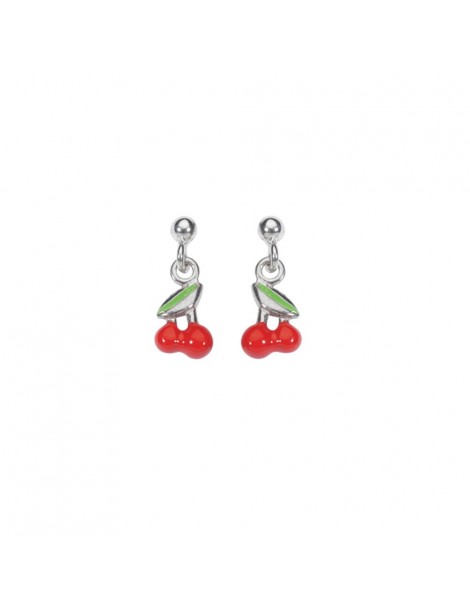 Earrings red cherry shaped earrings rhodium silver 3130855 Suzette et Benjamin 25,00 €