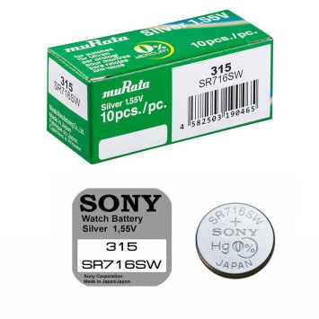 Caja de 10 pilas de botón Sony Murata SR716SW 315 sin mercurio 4931510-10 Sony 25,50 €