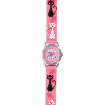 Orologio per bambini "Gatti" cassa in metallo e cinturino in silicone rosa 753968 DOMI 29,90 €