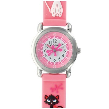Reloj infantil "Cats" con caja de metal y correa de silicona rosa 753968 DOMI 29,90 €