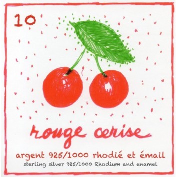 Pendientes con forma de cereza roja en rodio plateado 313286 Suzette et Benjamin 19,90 €