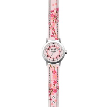 Reloj para niña "Flores de cerezo", caja de metal y correa sintética rosa 753972 DOMI 29,90 €