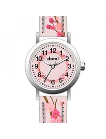 Montre fille "Fleurs de cerisier" boîtier métal et bracelet synthétique rose 753972 DOMI 29,90 €