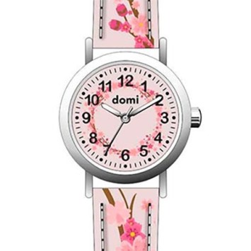 Orologio da ragazza "Fiori di ciliegio" cassa in metallo e cinturino sintetico rosa 753972 DOMI 29,90 €
