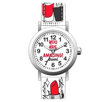 Girl's watch "Make-up" metal case and white synthetic strap 753971 DOMI 29,90 €