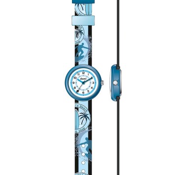 Montre enfant "surf-beach" boîtier métal et bracelet plastique bleu 753978 DOMI 39,90 €
