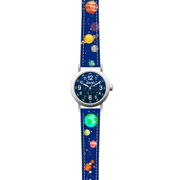 Montre enfant "Planètes" boîtier métal et bracelet synthétique bleu foncé 753970 DOMI 39,90 €
