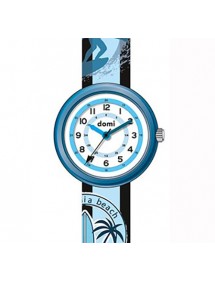 Montre enfant "surf-beach" boîtier métal et bracelet plastique bleu 753978 DOMI 39,90 €