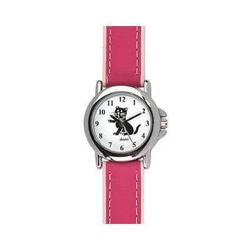 DOMI pädagogische Uhr, Katzenmuster, rosa synthetisches Armband 754896 DOMI 29,90 €