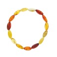Elastic bracelet in oval stones in amber