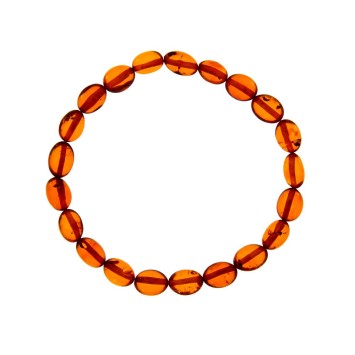 Cognac-colored oval amber elastic bracelet 3180442 Nature d'Ambre 54,00 €