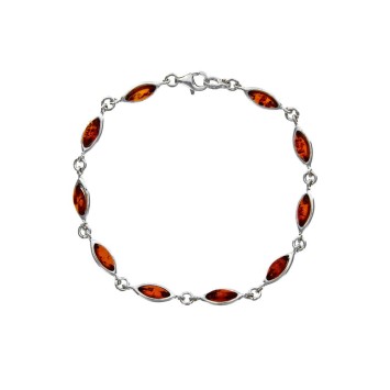 Silver bracelet adorned with oval amber stones 3180452 Nature d'Ambre 78,60 €