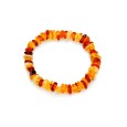 Bracelet élastique tout Ambre multi-couleurs avec fermoir ambrine à vis
